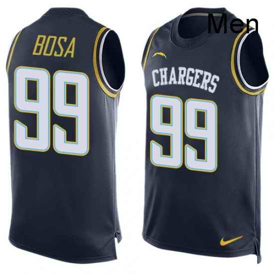 Men Nike Los Angeles Chargers 99 Joey Bosa Limited Navy Blue Player Name Number Tank Top NFL Jersey